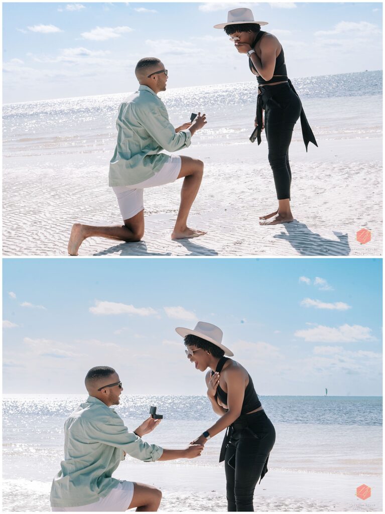 Surprise proposal in Freeport, Grand Bahama